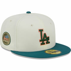 Los Angeles Dodgers Chrome 59FIFTY Fitted Hat Cream | New Era