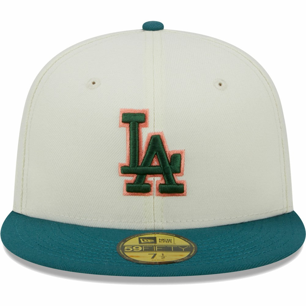Los Angeles Dodgers Chrome 59FIFTY Fitted Hat Cream | New Era