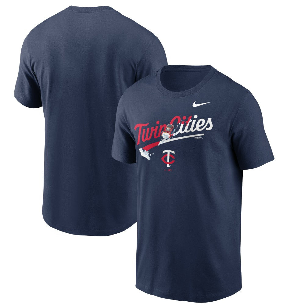 Minnesota Twins Twin Cities Snow Hometown T-Shirt Navy | Nike