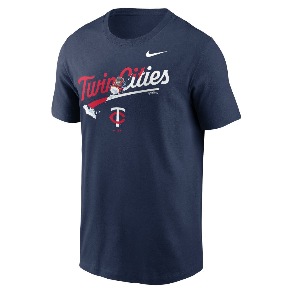 Minnesota Twins Twin Cities Snow Hometown T-Shirt Navy | Nike