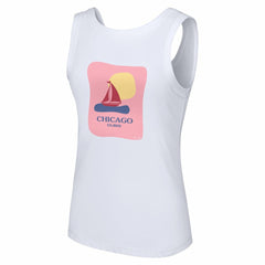 Chicago Cubs Lusso Style Women's Lindy Tank Top White