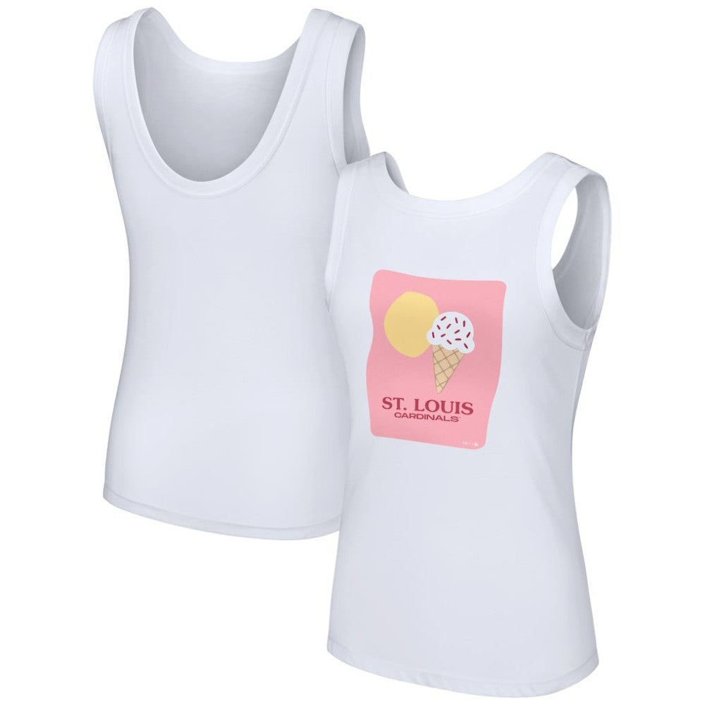 St. Louis Cardinals Lusso Style Women's Lindy Tank Top White