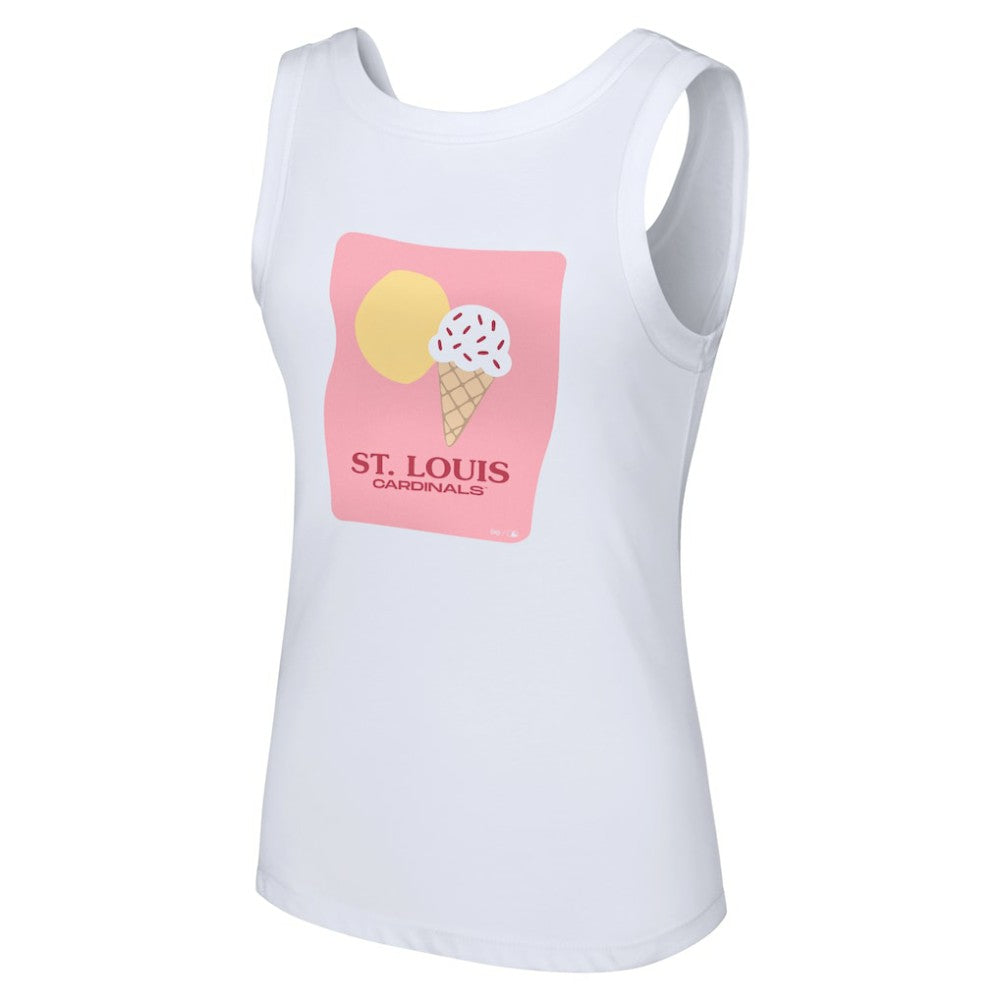 St. Louis Cardinals Lusso Style Women's Lindy Tank Top White