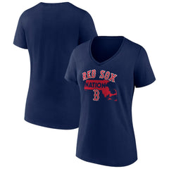Boston Red Sox Women's Hometown Nation V-Neck T-Shirt Navy