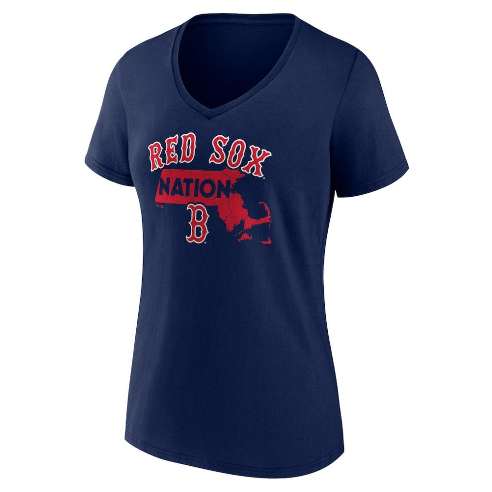 Boston Red Sox Women's Hometown Nation V-Neck T-Shirt Navy