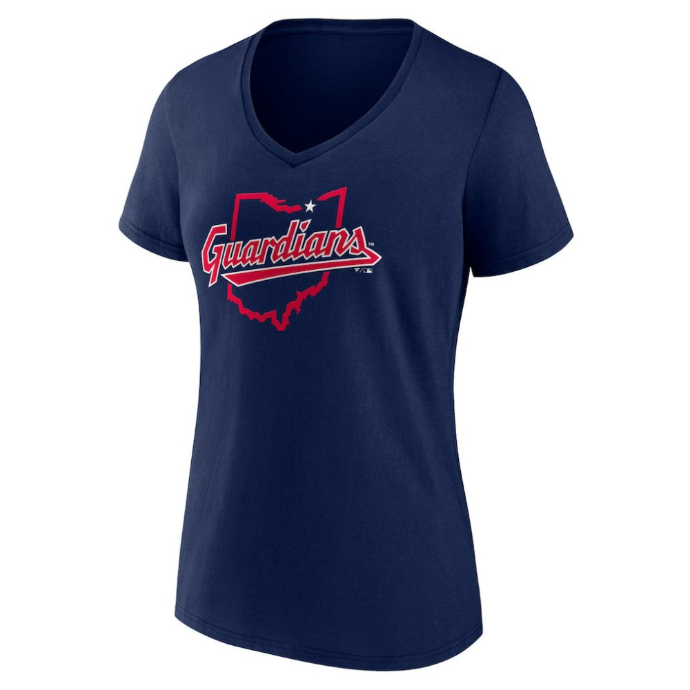 Cleveland Guardians Women's Hometown State Guard V-Neck T-Shirt Navy