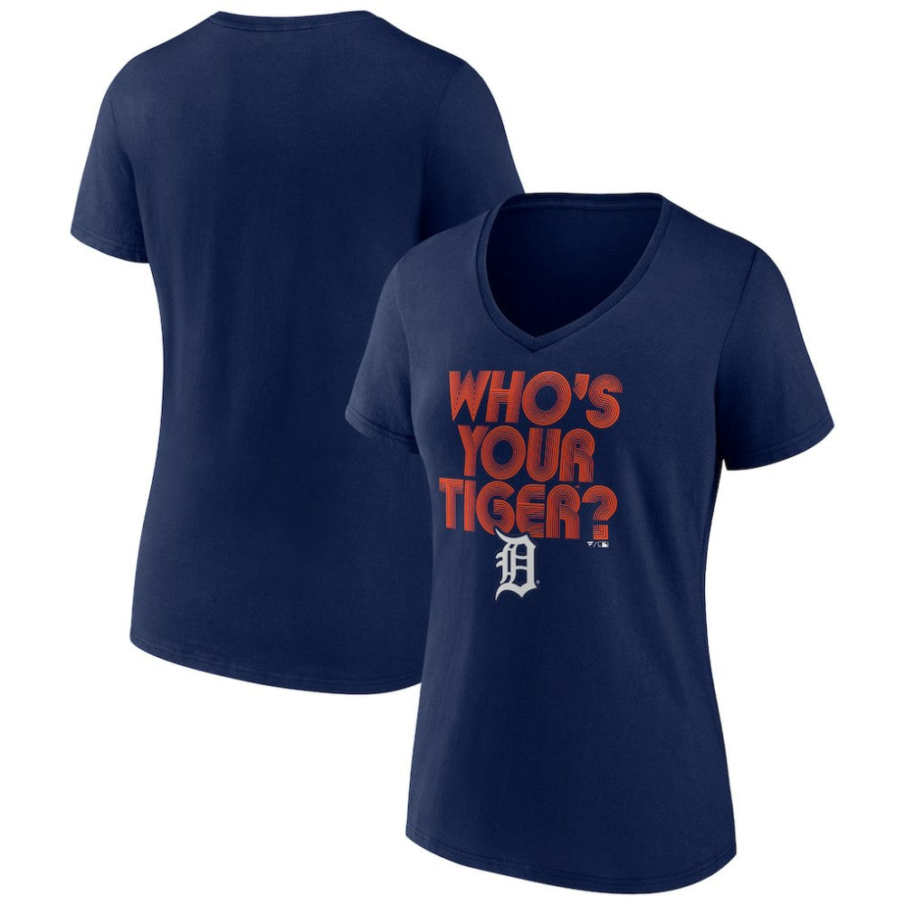 Detroit Tigers Women's Hometown Tiger Daddy V-Neck T-Shirt Navy