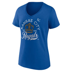 Kansas City Royals Women's Hometown Retro Crown V-Neck T-Shirt Royal