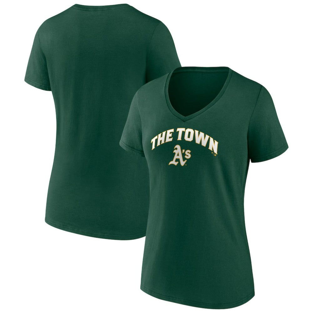 Athletics Women's Hometown Hella Good V-Neck T-Shirt Green