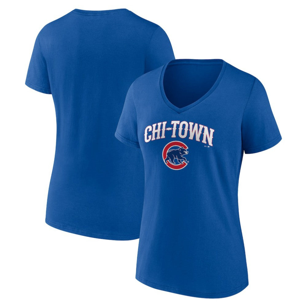 Chicago Cubs Women's Hometown Chi-Town V-Neck T-Shirt Royal
