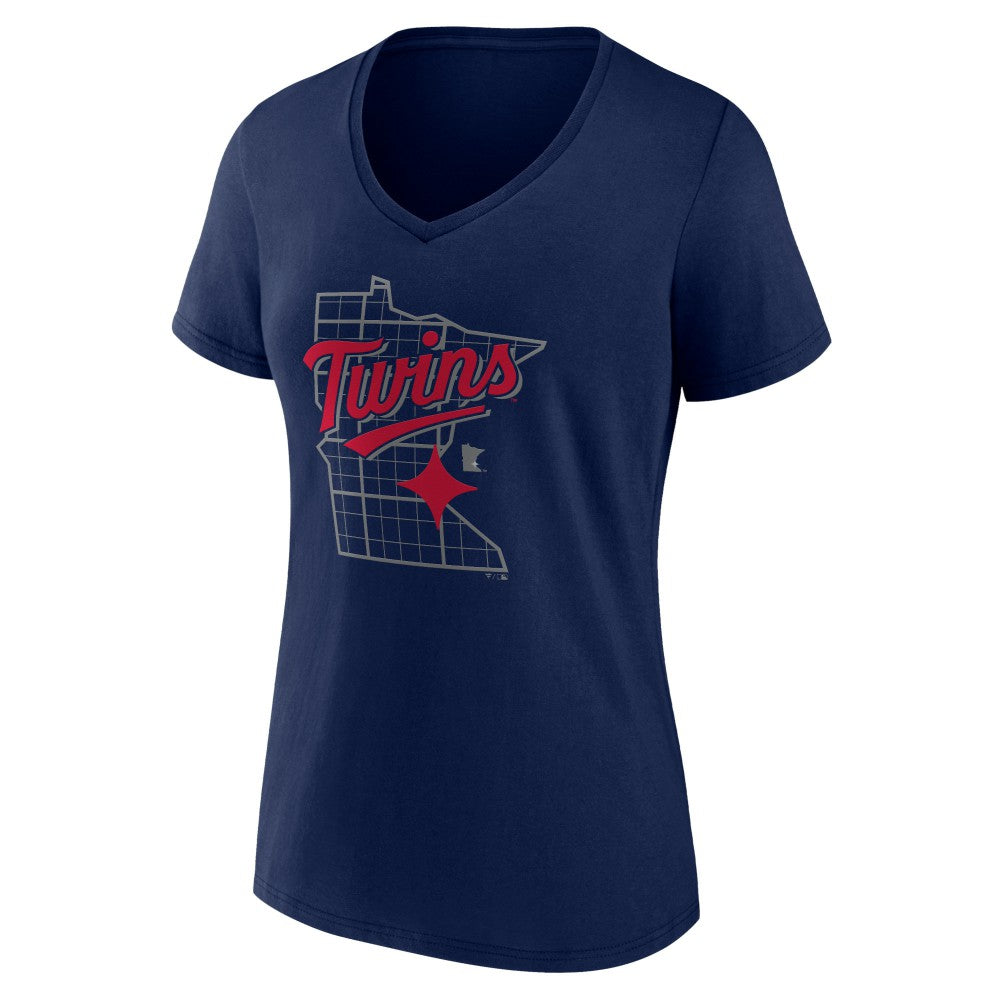 Minnesota Twins Women's Hometown Pride V-Neck T-Shirt Navy