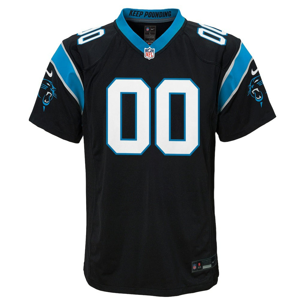 Carolina Panthers Youth Custom Game Jersey - Black