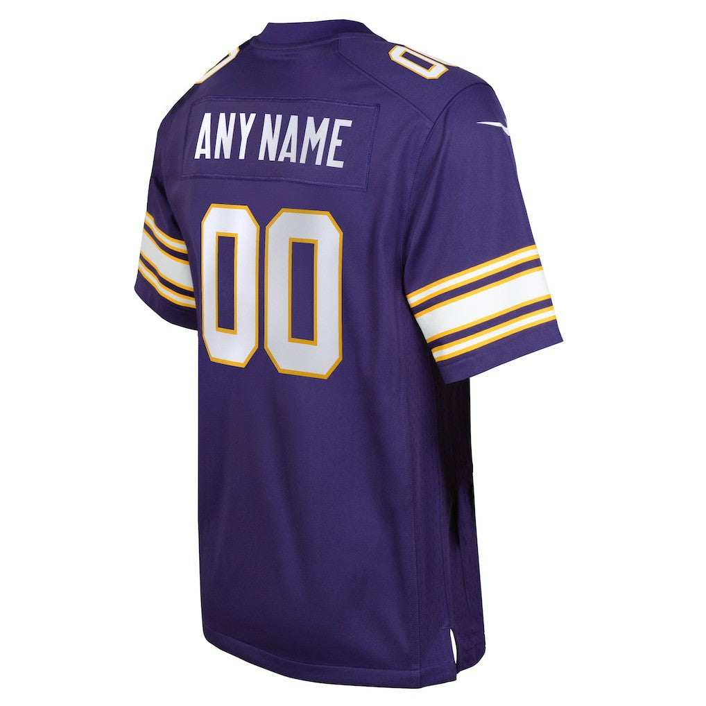 Minnesota Vikings Youth Classic Custom Game Jersey - Purple