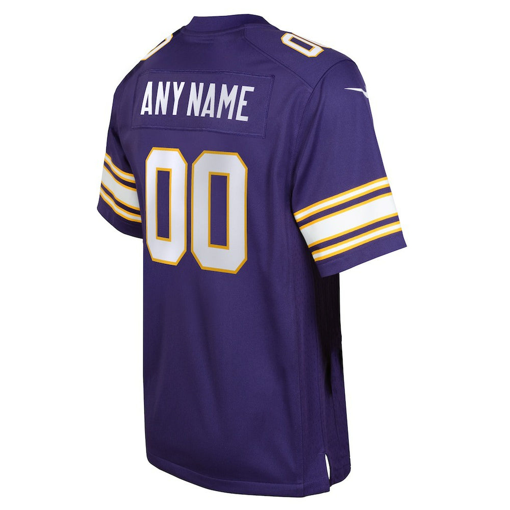 Minnesota Vikings Youth Classic Custom Game Jersey - Purple