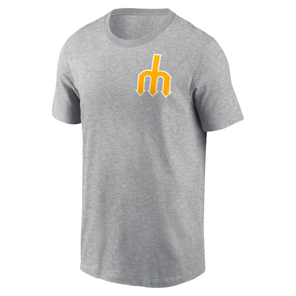 Seattle Mariners Cooperstown Collection Large Logo 2-Hit T-Shirt Heather Gray | Nike