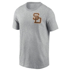 San Diego Padres Cooperstown Collection Large Logo 2-Hit T-Shirt Heather Gray | Nike