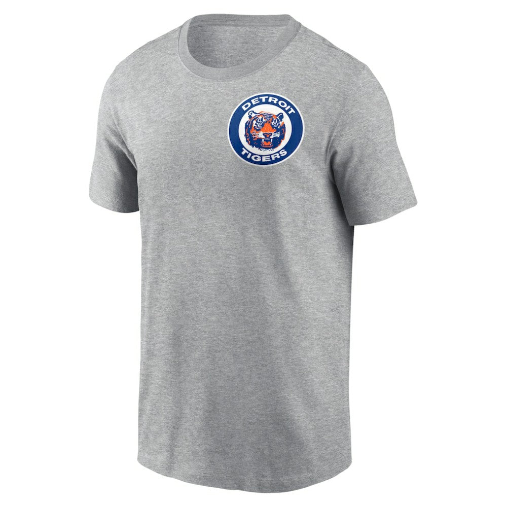 Detroit Tigers Cooperstown Collection Large Logo 2-Hit T-Shirt Heather Gray | Nike