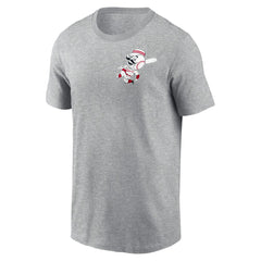 Cincinnati Reds Cooperstown Collection Large Logo 2-Hit T-Shirt Heather Gray | Nike