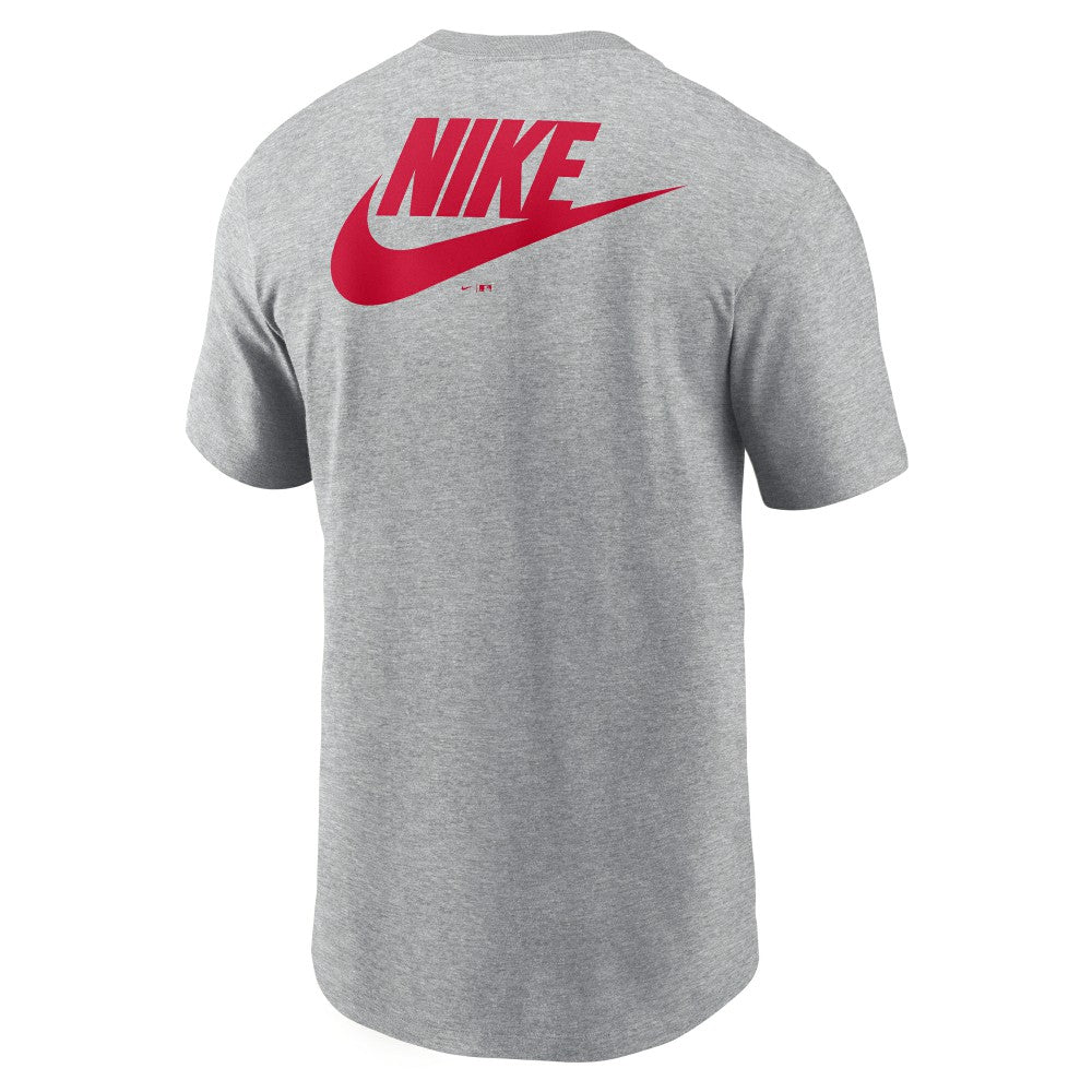 Cincinnati Reds Cooperstown Collection Large Logo 2-Hit T-Shirt Heather Gray | Nike