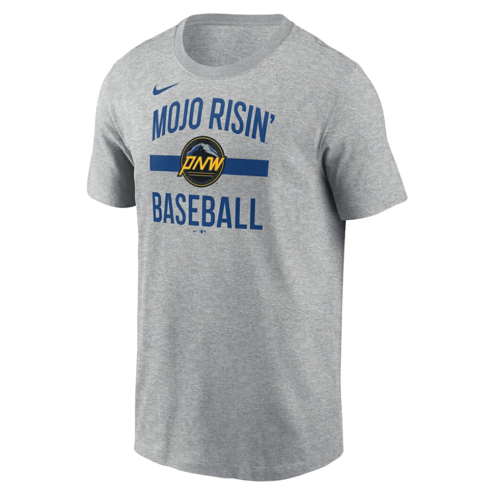 Seattle Mariners City Connect Arched Team Phrase T-Shirt Heather Gray | Nike