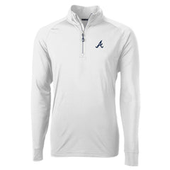 Atlanta Braves Cutter & Buck Adapt Eco Knit Stretch Recycled Quarter-Zip Pullover Top White