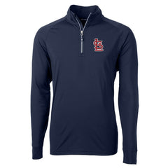 St. Louis Cardinals Cutter & Buck Adapt Eco Knit Stretch Recycled Quarter-Zip Pullover Top Navy