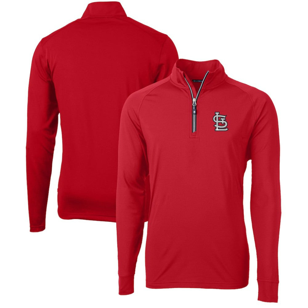 St. Louis Cardinals Cutter & Buck Adapt Eco Knit Stretch Recycled Quarter-Zip Pullover Top Red