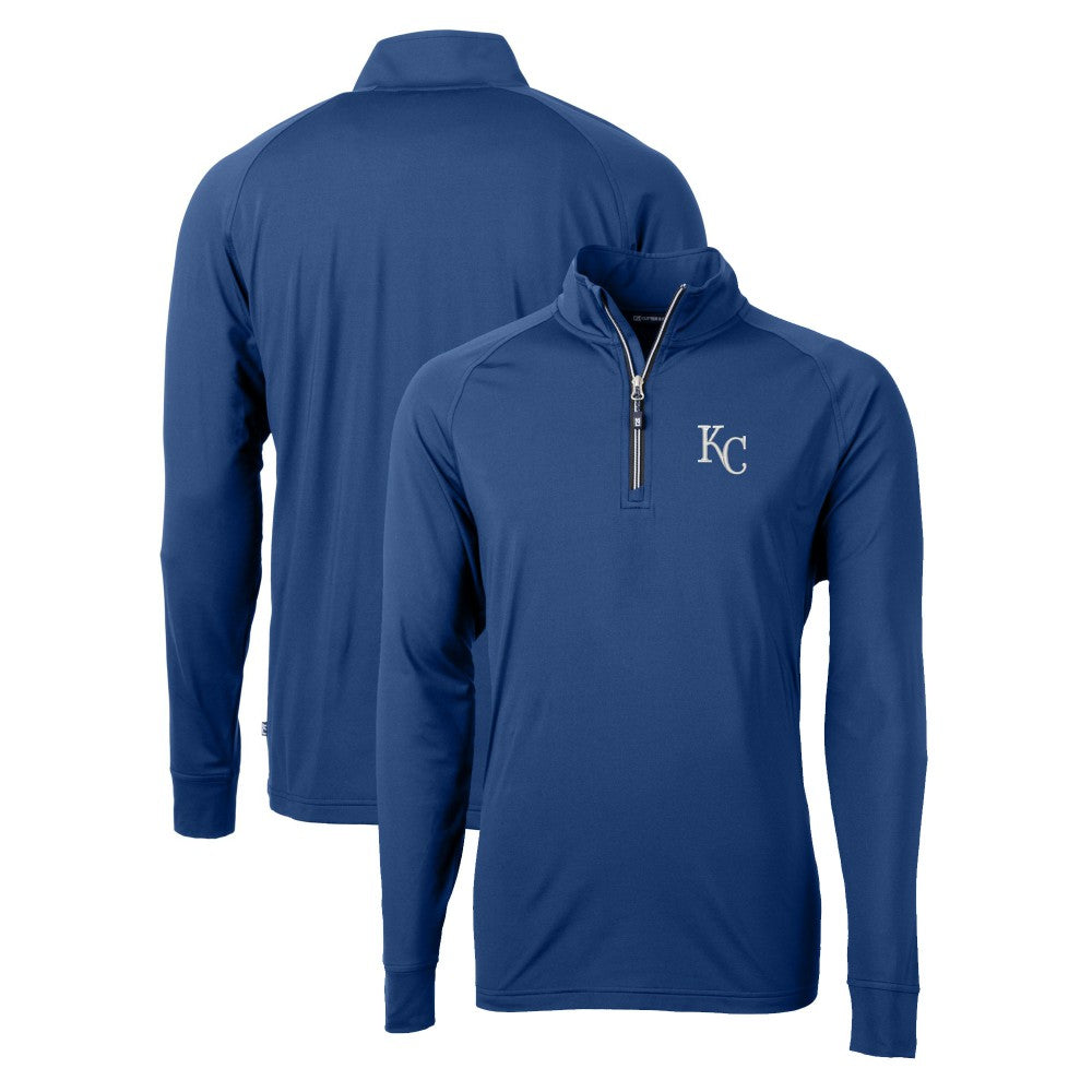 Kansas City Royals Cutter & Buck Adapt Eco Knit Stretch Recycled Quarter-Zip Pullover Top Royal