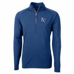 Kansas City Royals Cutter & Buck Adapt Eco Knit Stretch Recycled Quarter-Zip Pullover Top Royal