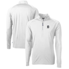 Detroit Tigers Cutter & Buck Adapt Eco Knit Stretch Recycled Quarter-Zip Pullover Top White