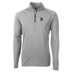 Detroit Tigers Cutter & Buck Adapt Eco Knit Stretch Recycled Quarter-Zip Pullover Top Gray