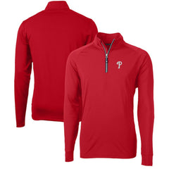 Philadelphia Phillies Cutter & Buck Adapt Eco Knit Stretch Recycled Quarter-Zip Pullover Top Red
