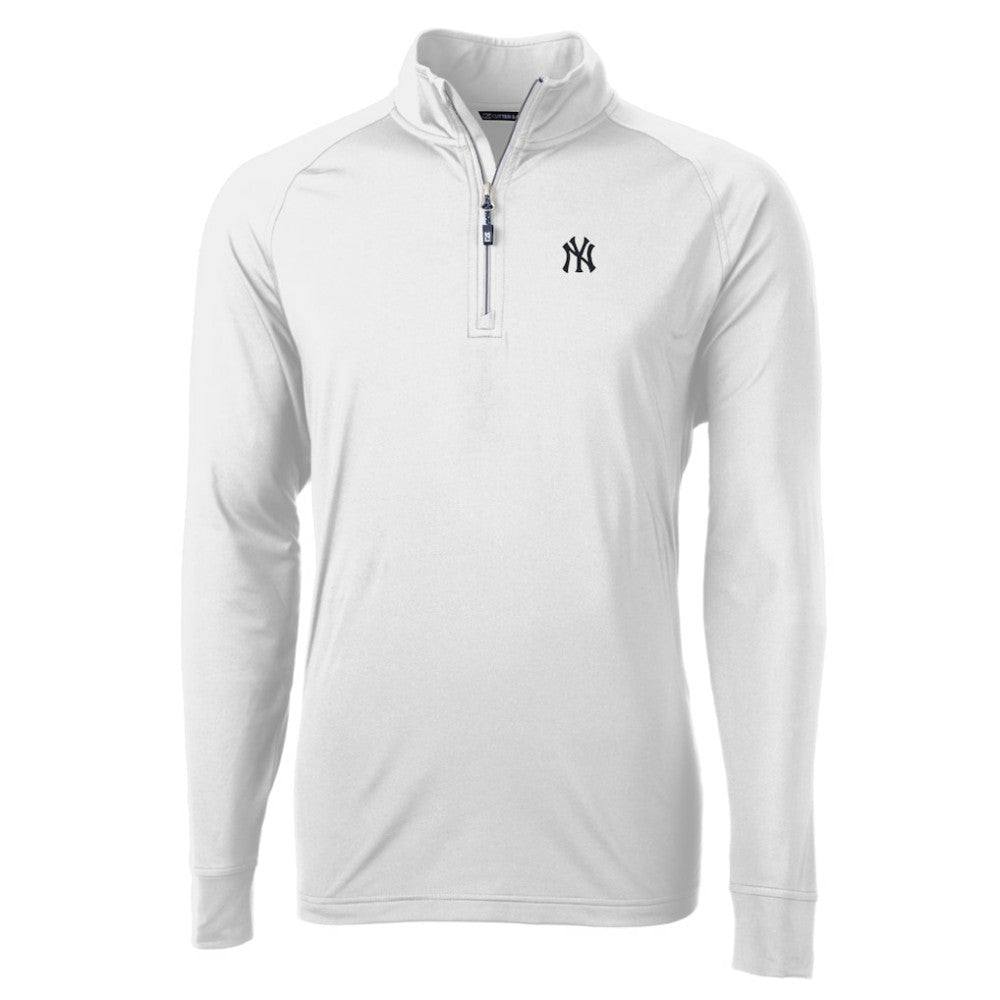 New York Yankees Cutter & Buck Adapt Eco Knit Stretch Recycled Quarter-Zip Pullover Top White