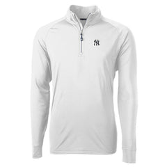 New York Yankees Cutter & Buck Adapt Eco Knit Stretch Recycled Quarter-Zip Pullover Top White