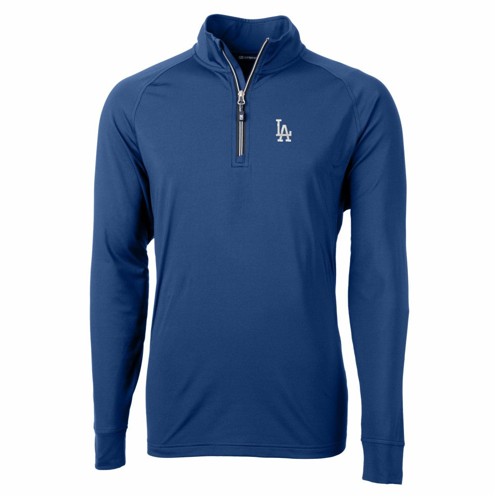 Los Angeles Dodgers Cutter & Buck Adapt Eco Knit Stretch Recycled Quarter-Zip Pullover Top Royal