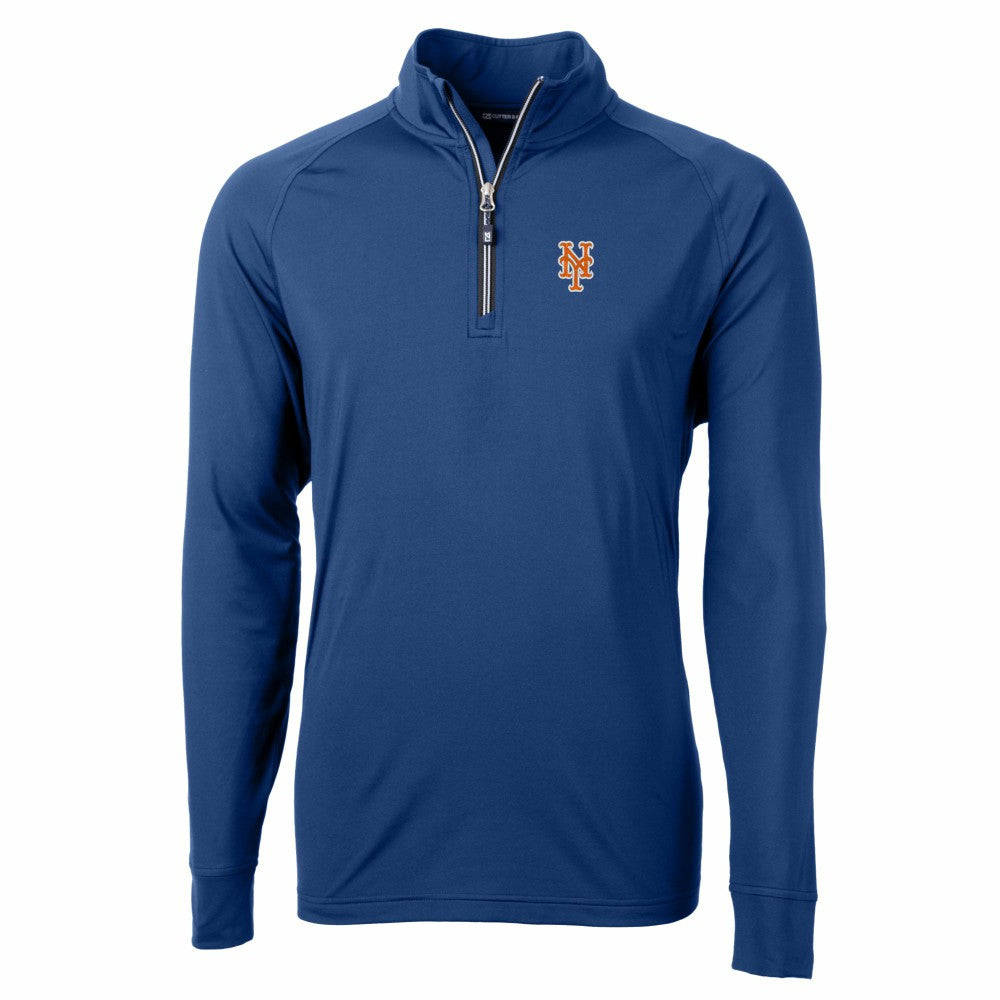 New York Mets Cutter & Buck Adapt Eco Knit Stretch Recycled Quarter-Zip Pullover Top Royal