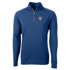 New York Mets Cutter & Buck Adapt Eco Knit Stretch Recycled Quarter-Zip Pullover Top Royal