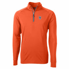 New York Mets Cutter & Buck Adapt Eco Knit Stretch Recycled Quarter-Zip Pullover Top Orange