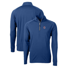 Chicago Cubs Cutter & Buck Adapt Eco Knit Stretch Recycled Quarter-Zip Pullover Top Royal