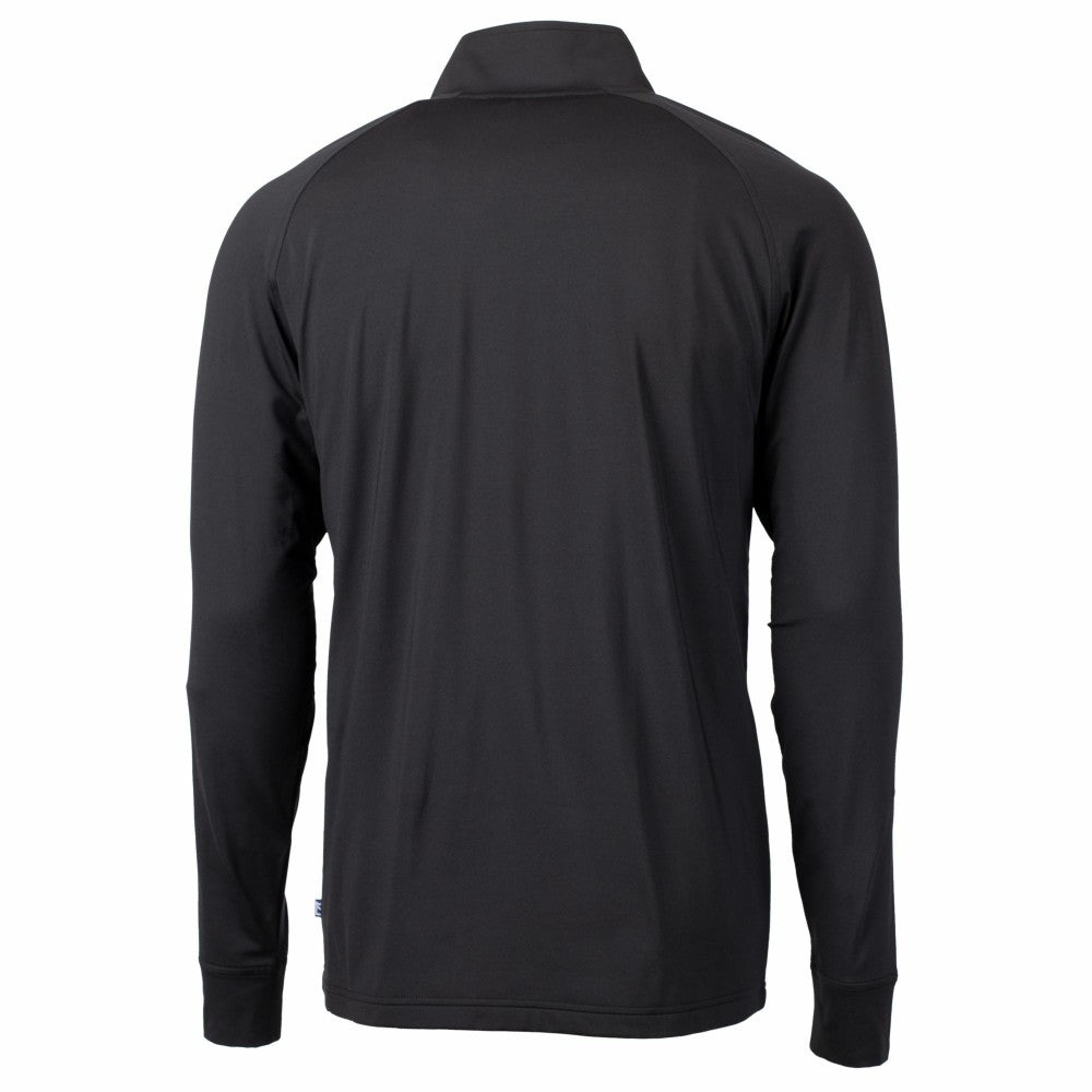 Cincinnati Reds Cutter & Buck Adapt Eco Knit Stretch Recycled Quarter-Zip Pullover Top Black