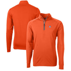 Houston Astros Cutter & Buck Adapt Eco Knit Stretch Recycled Quarter-Zip Pullover Top Orange