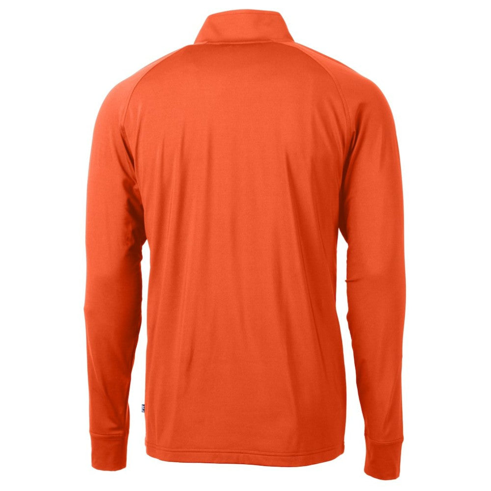 Houston Astros Cutter & Buck Adapt Eco Knit Stretch Recycled Quarter-Zip Pullover Top Orange