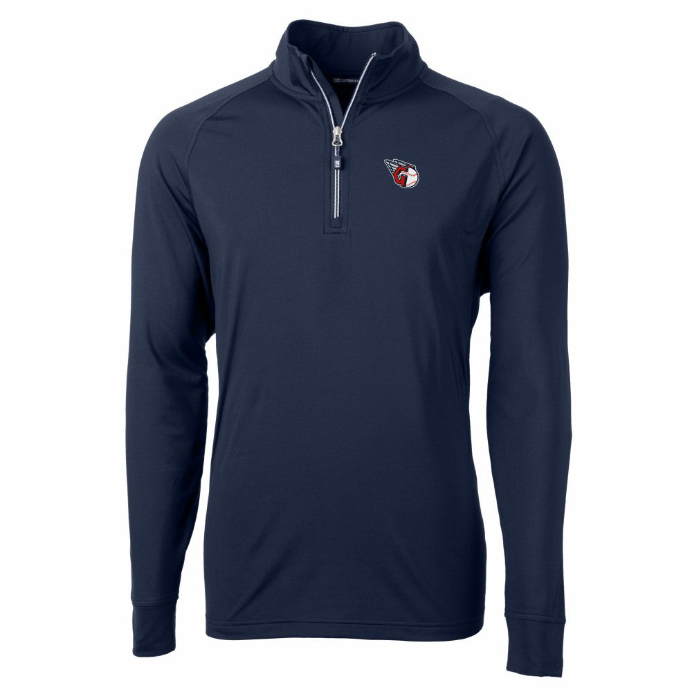 Cleveland Guardians Cutter & Buck Adapt Eco Knit Stretch Recycled Quarter-Zip Pullover Top Navy