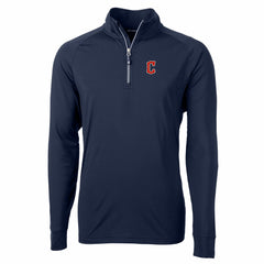 Cleveland Guardians Cutter & Buck Adapt Eco Knit Stretch Recycled Quarter-Zip Pullover Top Navy