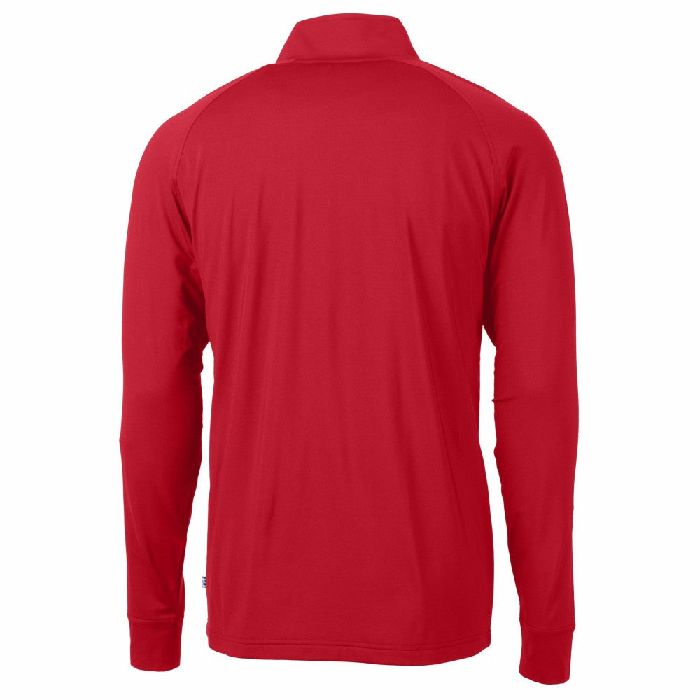 Cleveland Guardians Cutter & Buck Adapt Eco Knit Stretch Recycled Quarter-Zip Pullover Top Red
