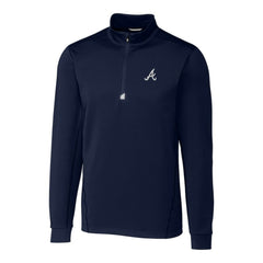 Atlanta Braves Cutter & Buck Traverse Stretch Quarter-Zip Pullover Top Navy
