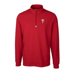 Philadelphia Phillies Cutter & Buck Traverse Stretch Quarter-Zip Pullover Top Red