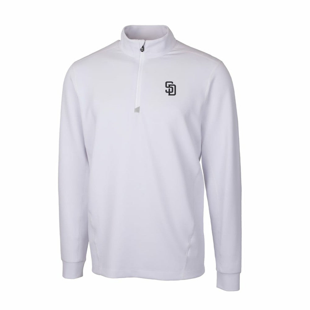 San Diego Padres Cutter & Buck Traverse Stretch Quarter-Zip Pullover Top White