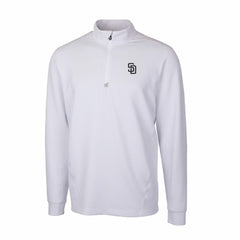 San Diego Padres Cutter & Buck Traverse Stretch Quarter-Zip Pullover Top White