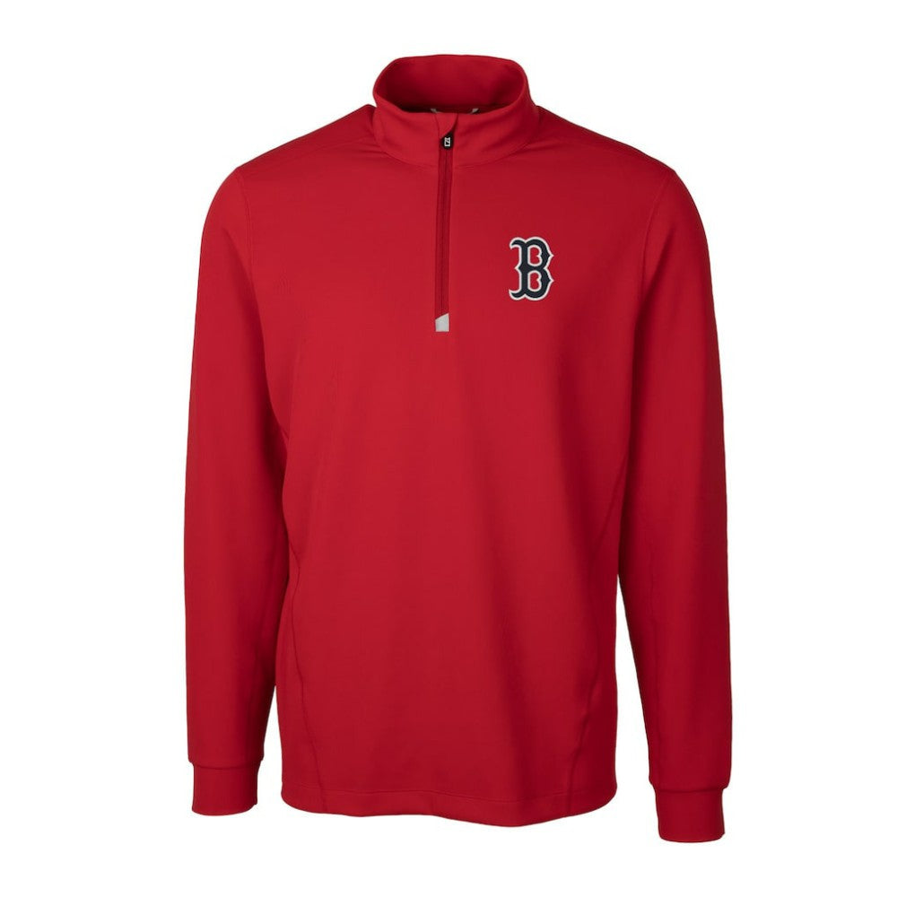 Boston Red Sox Cutter & Buck Traverse Stretch Quarter-Zip Pullover Top Red